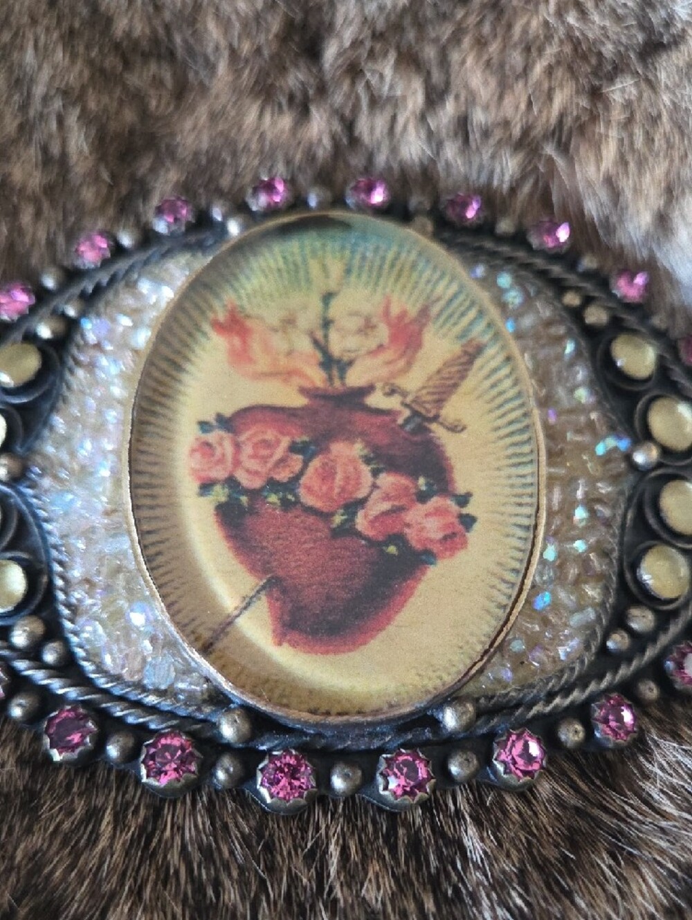 Sacred Heart Virgin Saints & Angels Belt Buckle - Picture 2 of 8